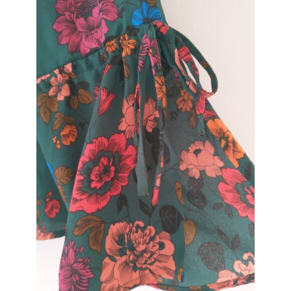 Jack by BB Dakota Women's Peasant Top Blouse V-Neck Small Floral Slit Sleeve - Picture 10 of 13